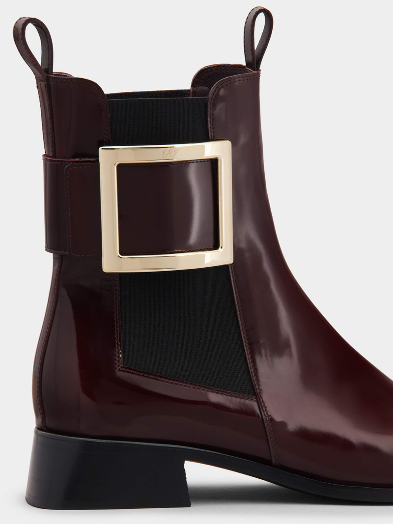 Très Vivier Metal Buckle Chelsea Booties in Leather 3