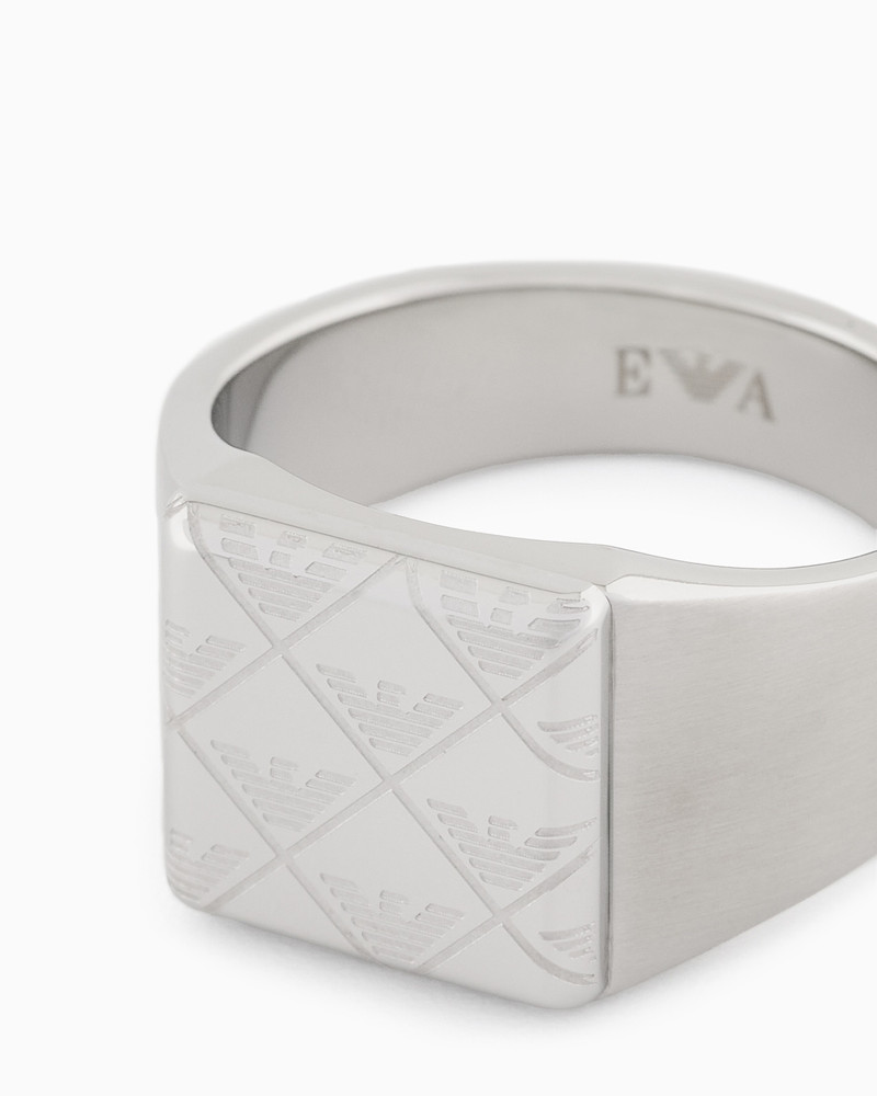 EMPORIO ARMANI STAINLESS STEEL SIGNET RING outlook