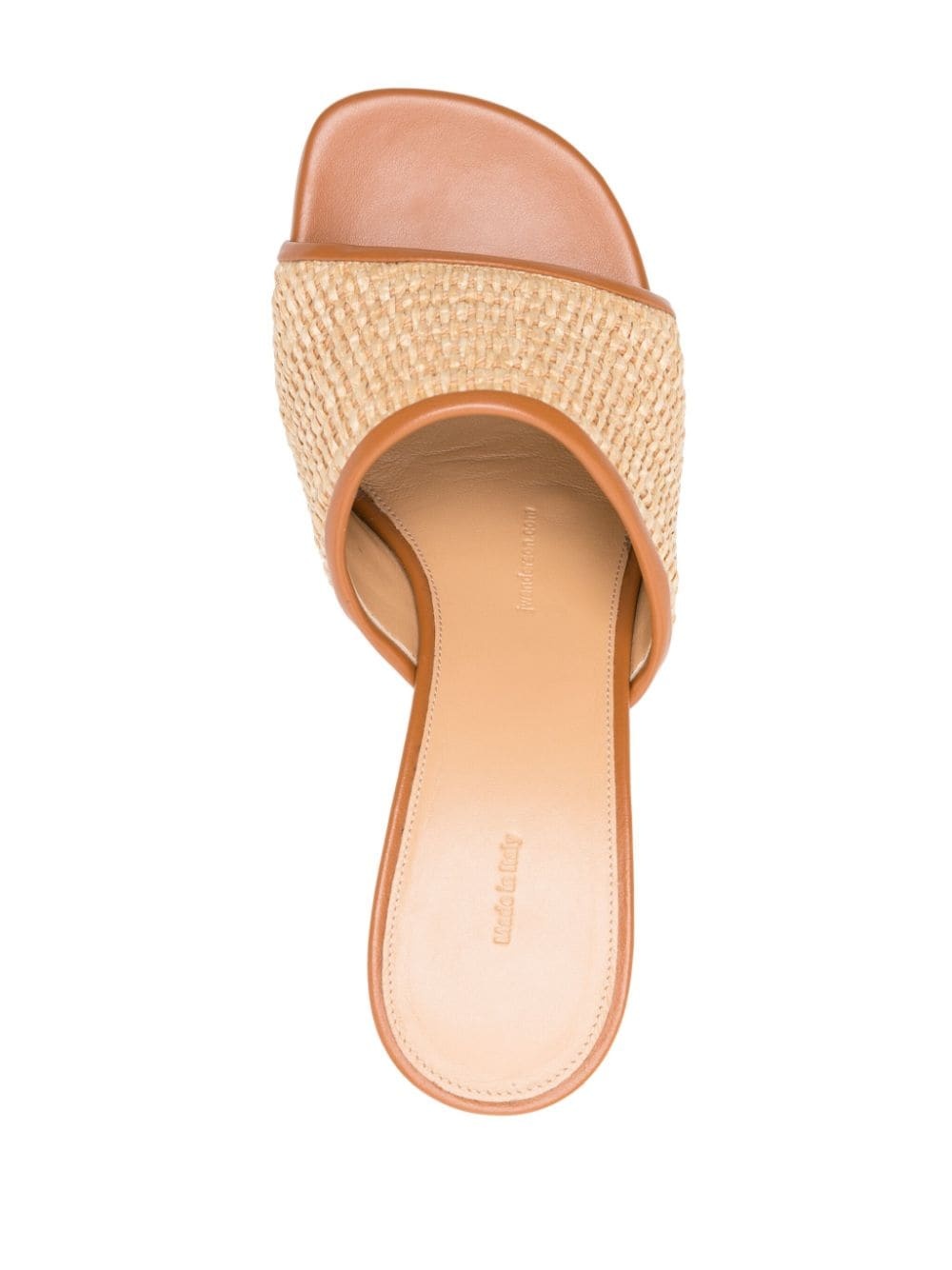 Chain-heel raffia-woven mules - 4