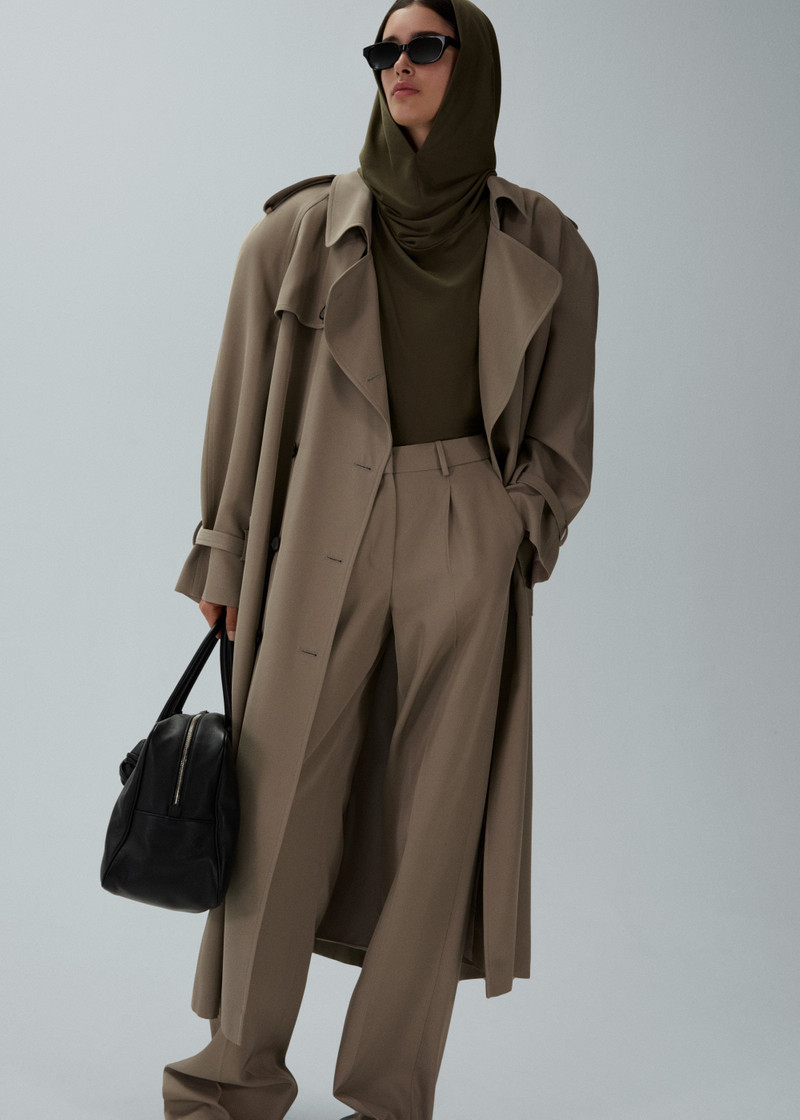 MAGDA BUTRYM Relaxed silk trousers in khaki outlook
