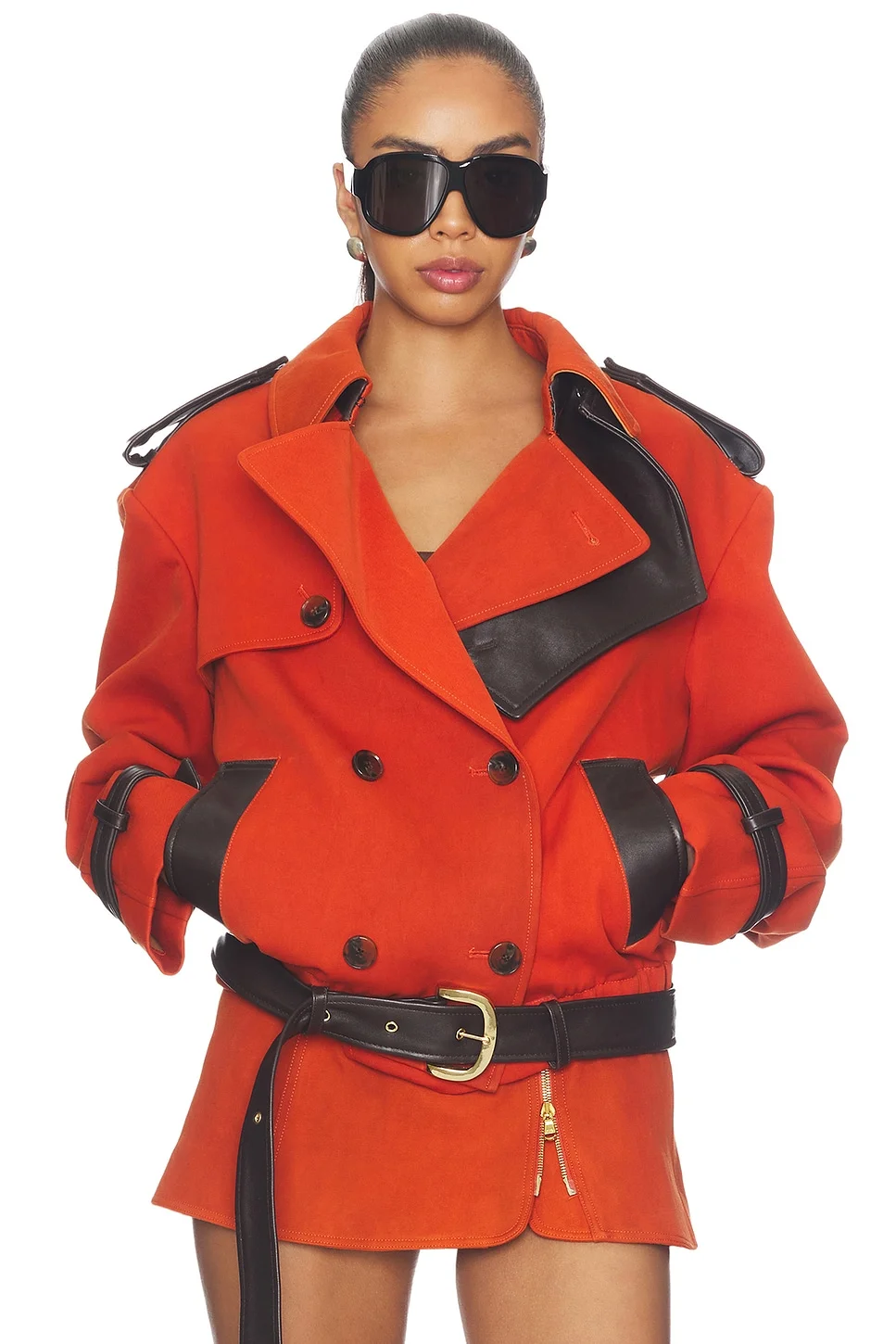 Double Breasted Cropped Coat - 1