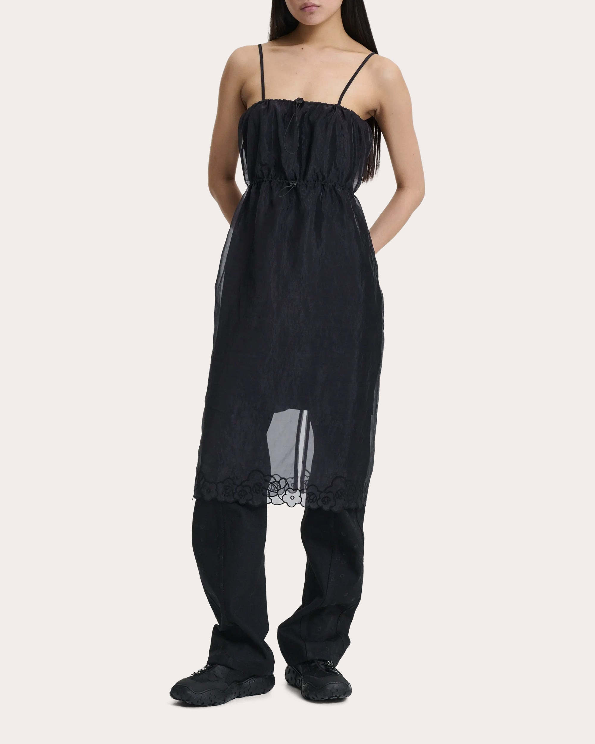 Barr Embroidered Floral Liquid Myrtia Slip Dress - 5