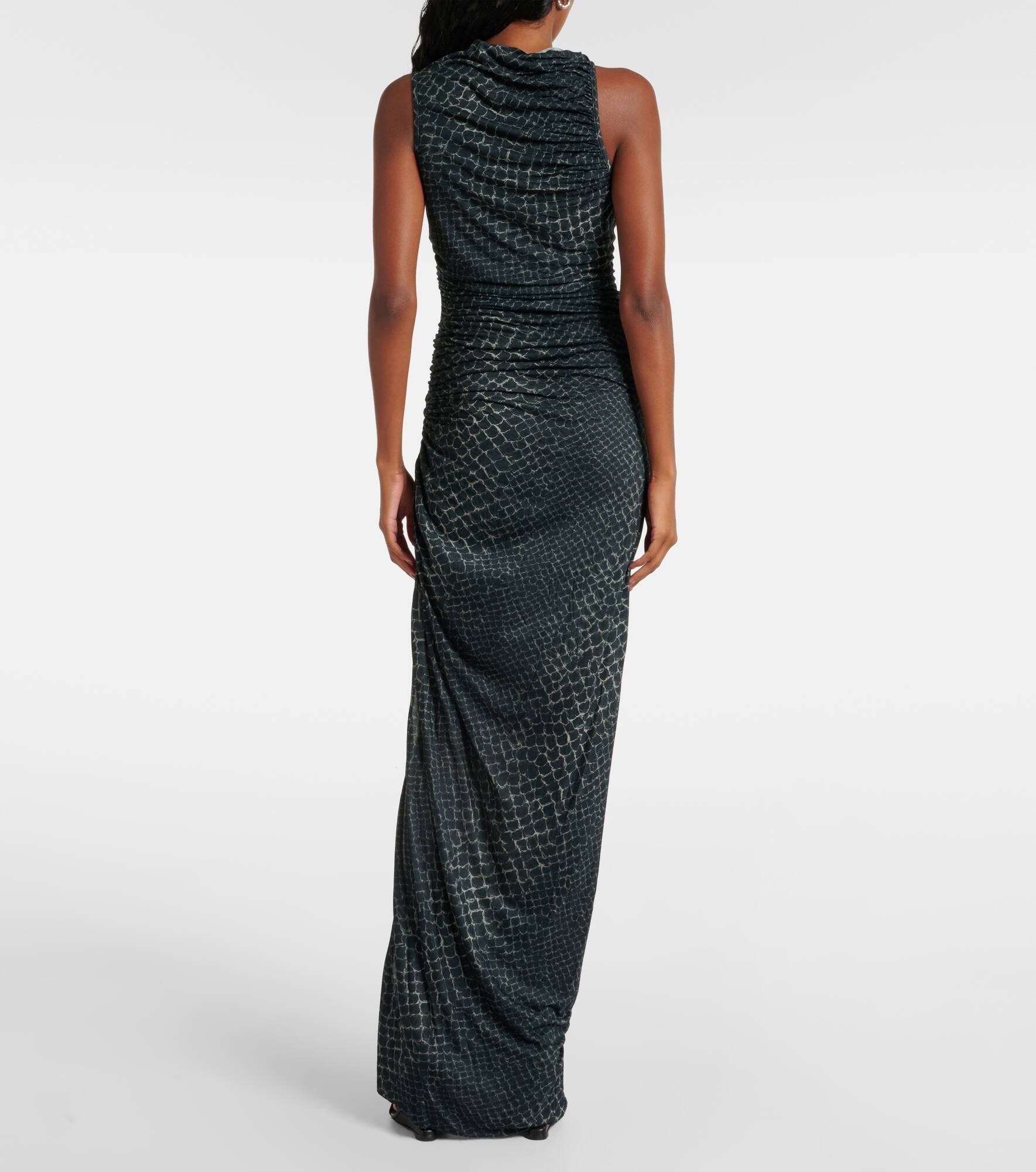 Svita printed ruched jersey gown - 3