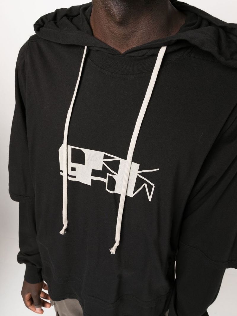 logo-print layered hoodie - 5