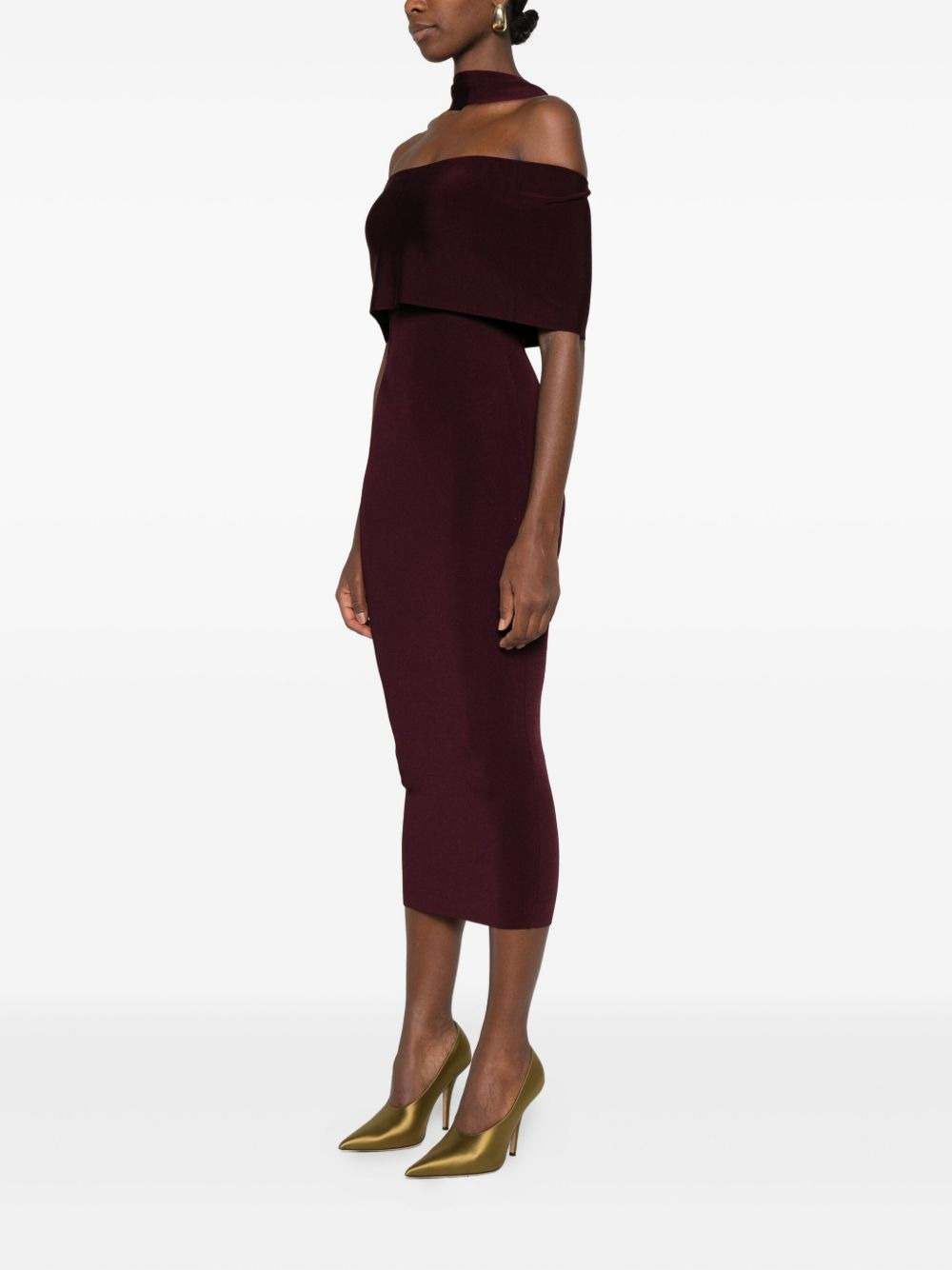 halter-neck ruffled dress - 3