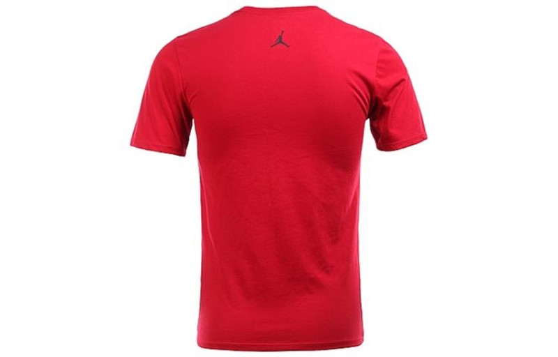 Jordan Men's Air Jordan Solid Color Logo Casual Round Neck Short Sleeve Red T-Shirt 801055-687 outlook