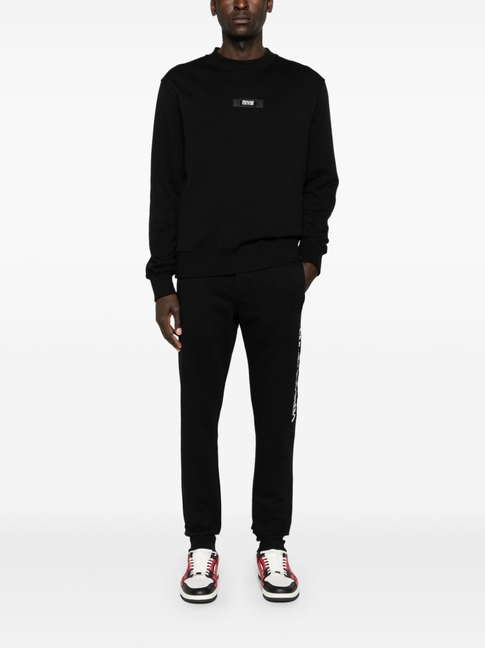logo-patch cotton track pants - 2
