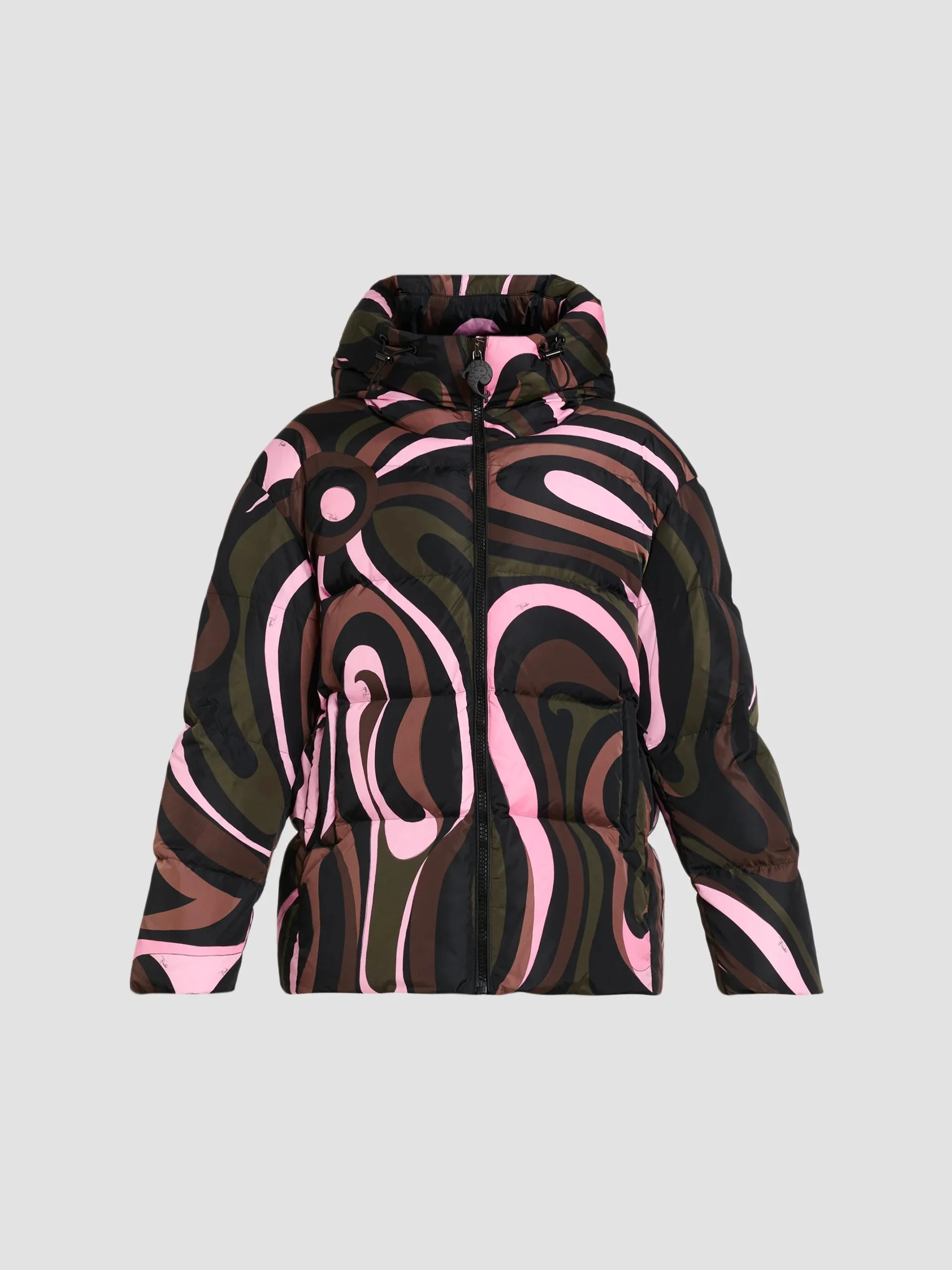 Women's Printed Down Jacket - Khaki Pink - 1