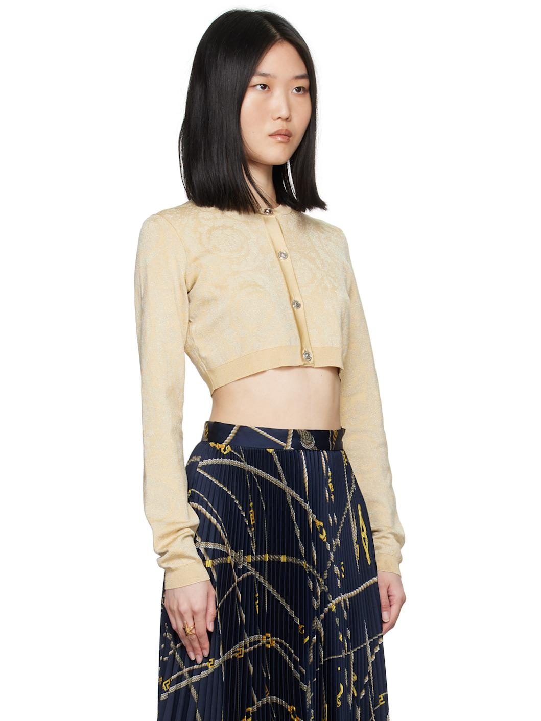 Beige & Gold Barocco Cardigan - 2