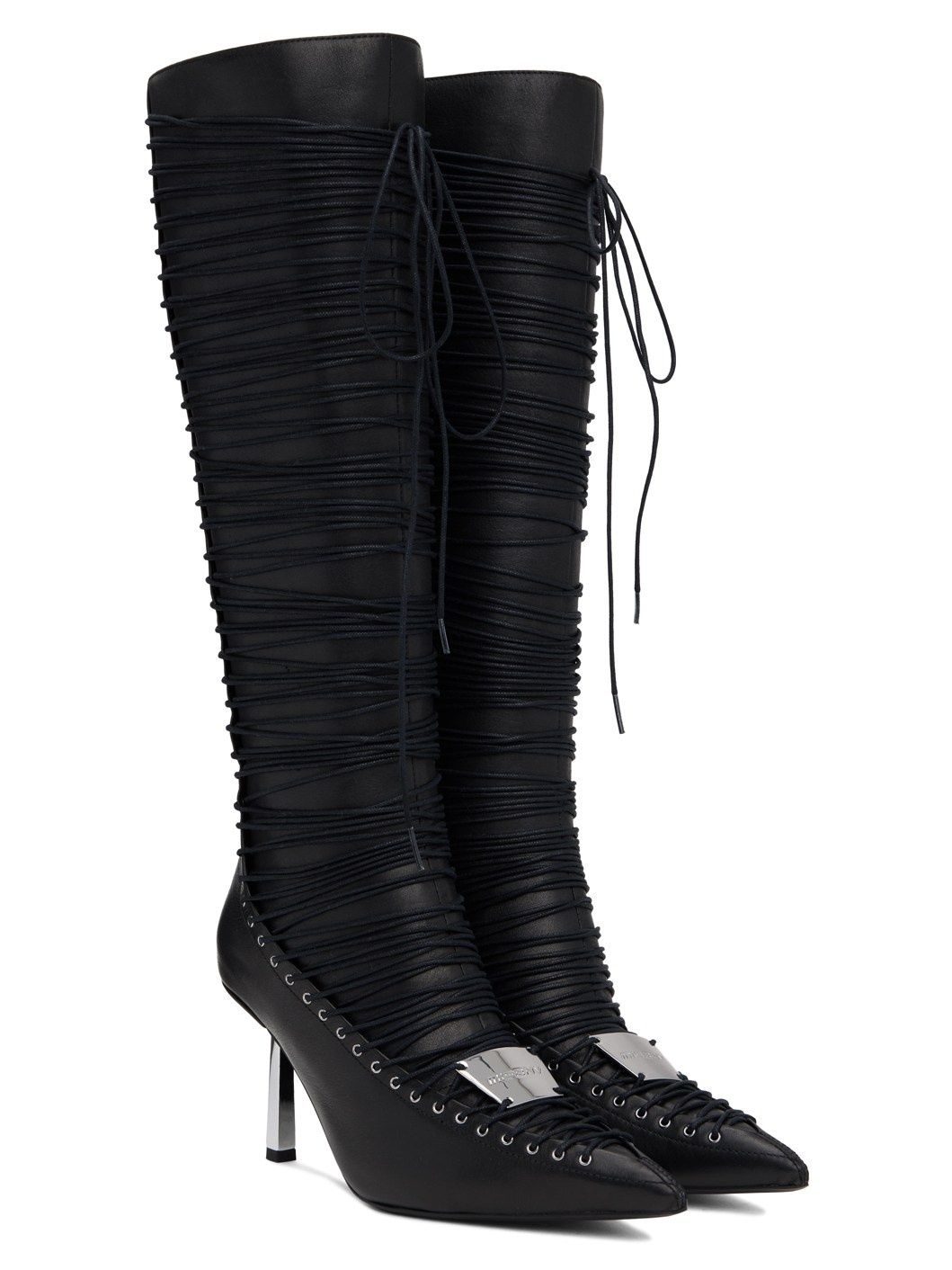 Black High Heel Anastazja Knee Boots - 4