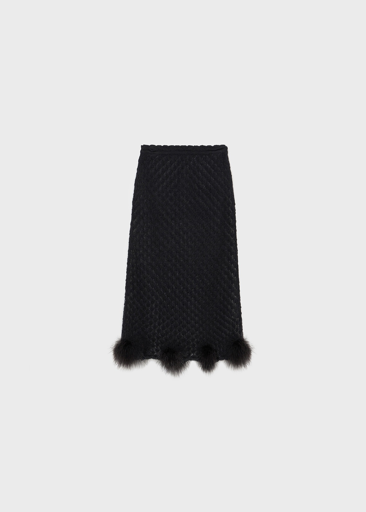 KNITTED SKIRT WITH MARABOU FEATHERS - 1