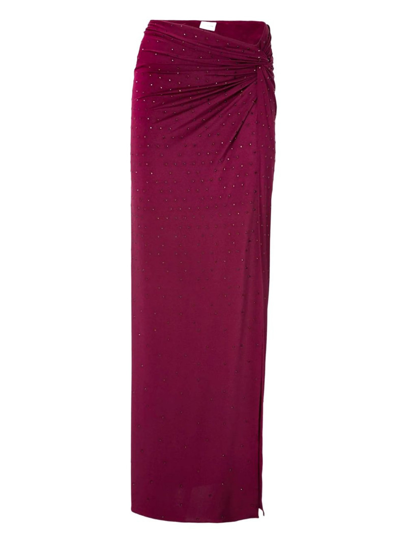 Zohra crystal draped knot maxi skirt 1