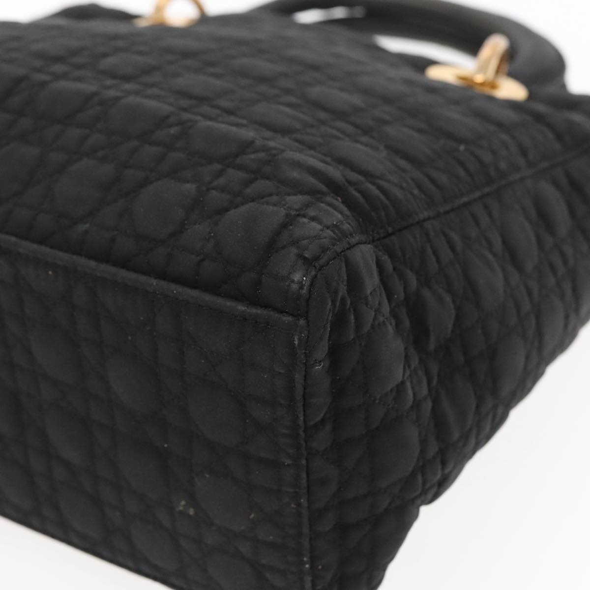 DIOR Lady DIOR Canage Hand Bag Nylon Black Gold - 9