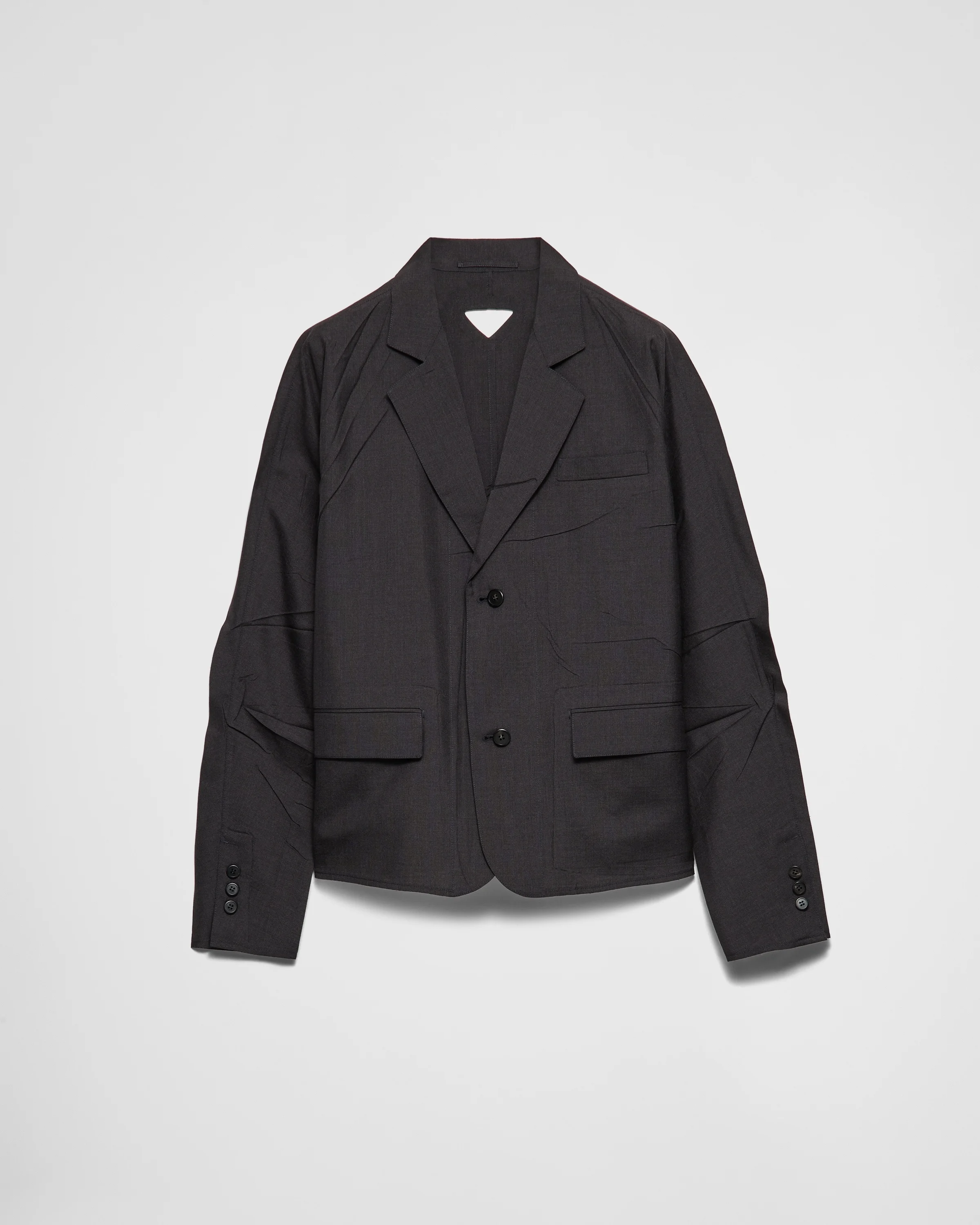 Single-breasted wool and silk jacket - 1
