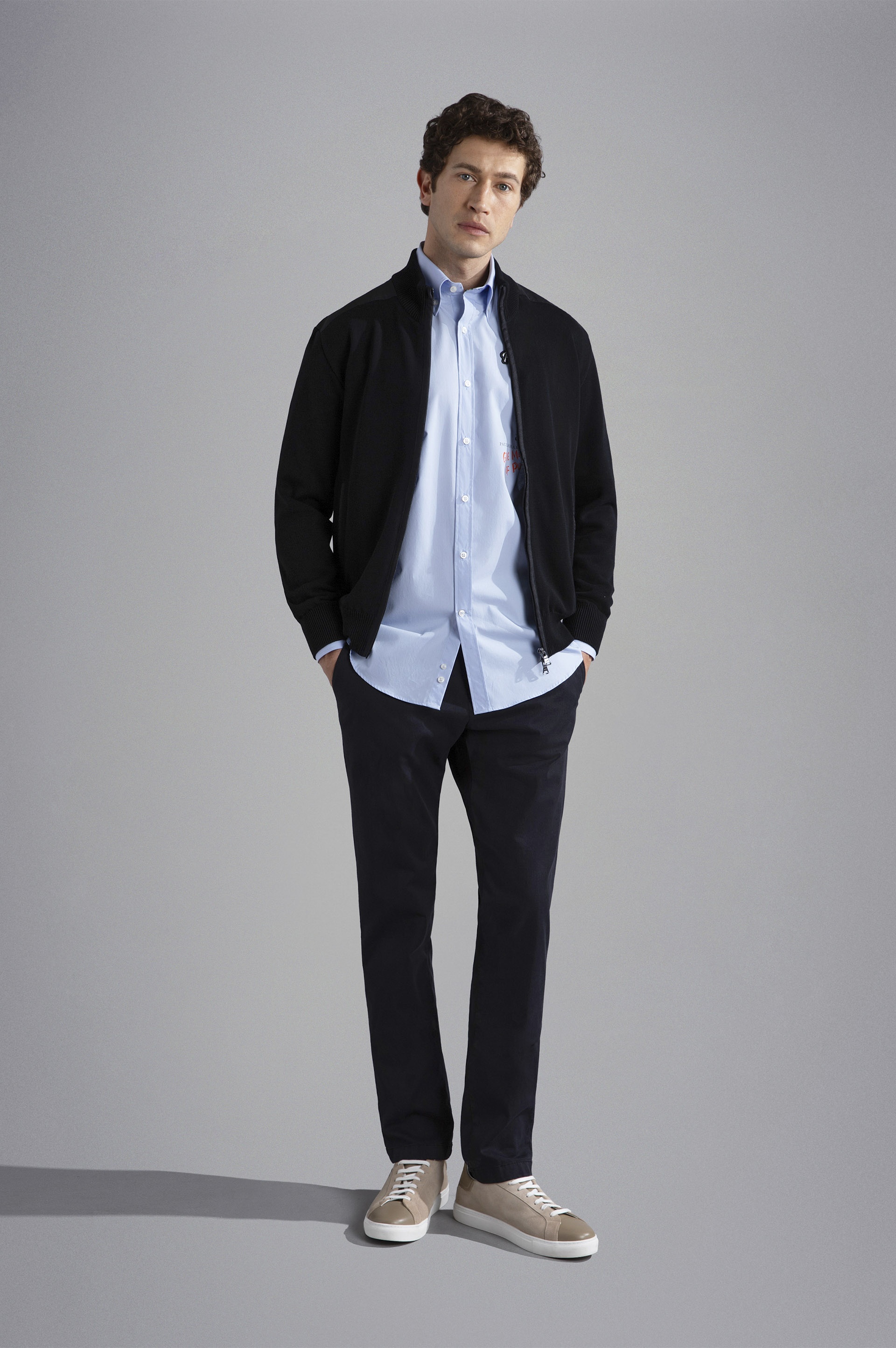 FRESCO COTTON CARDIGAN WITH LINEN DETAILS - 2