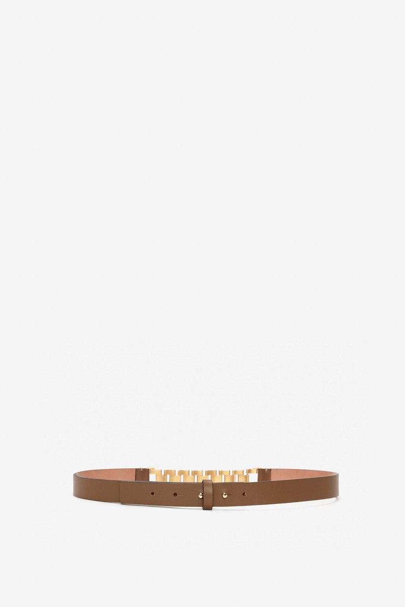 Watch Strap Detail Belt in Khaki-Brown 3