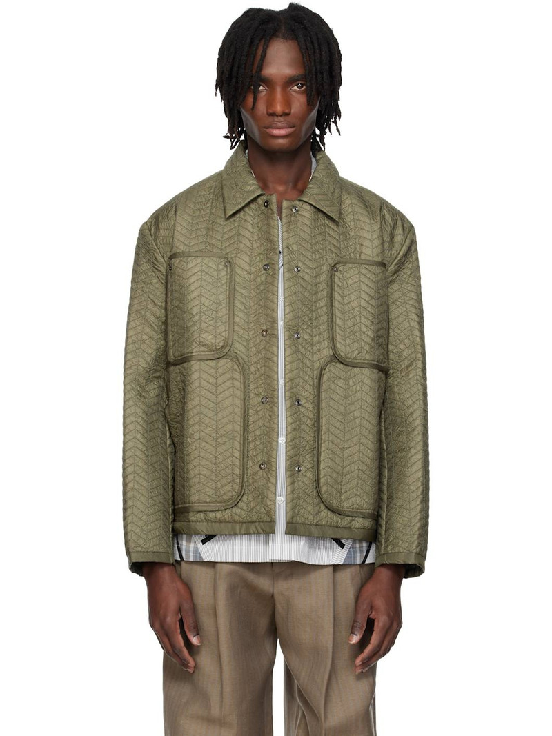Khaki Quilted Worker Jacket 1