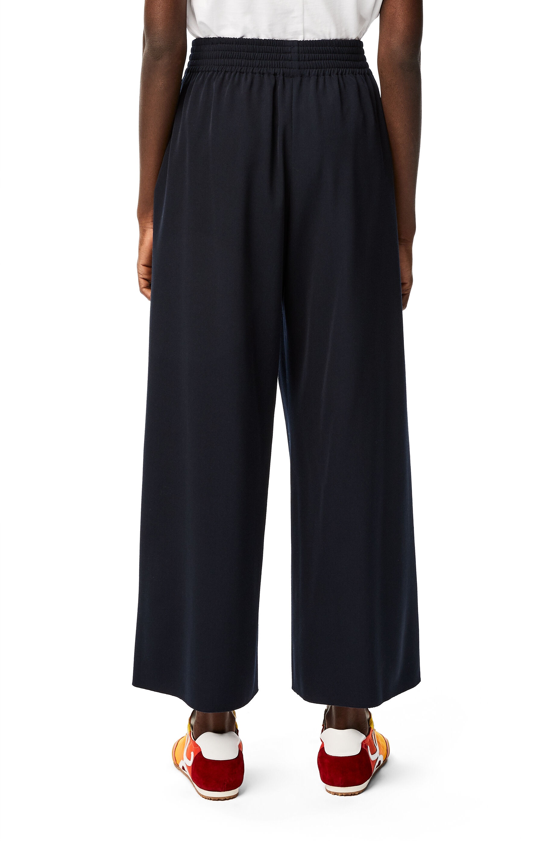 Cropped elasticated waist trousers in wool - 4