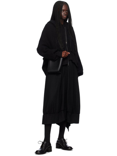 Yohji Yamamoto Black R-Unbalance Hoodie outlook