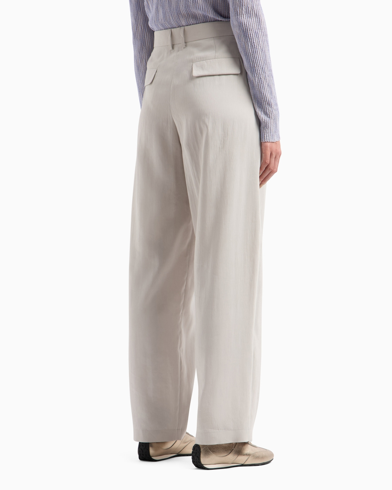 WASHED SILK SINGLE-DART TROUSERS - 3
