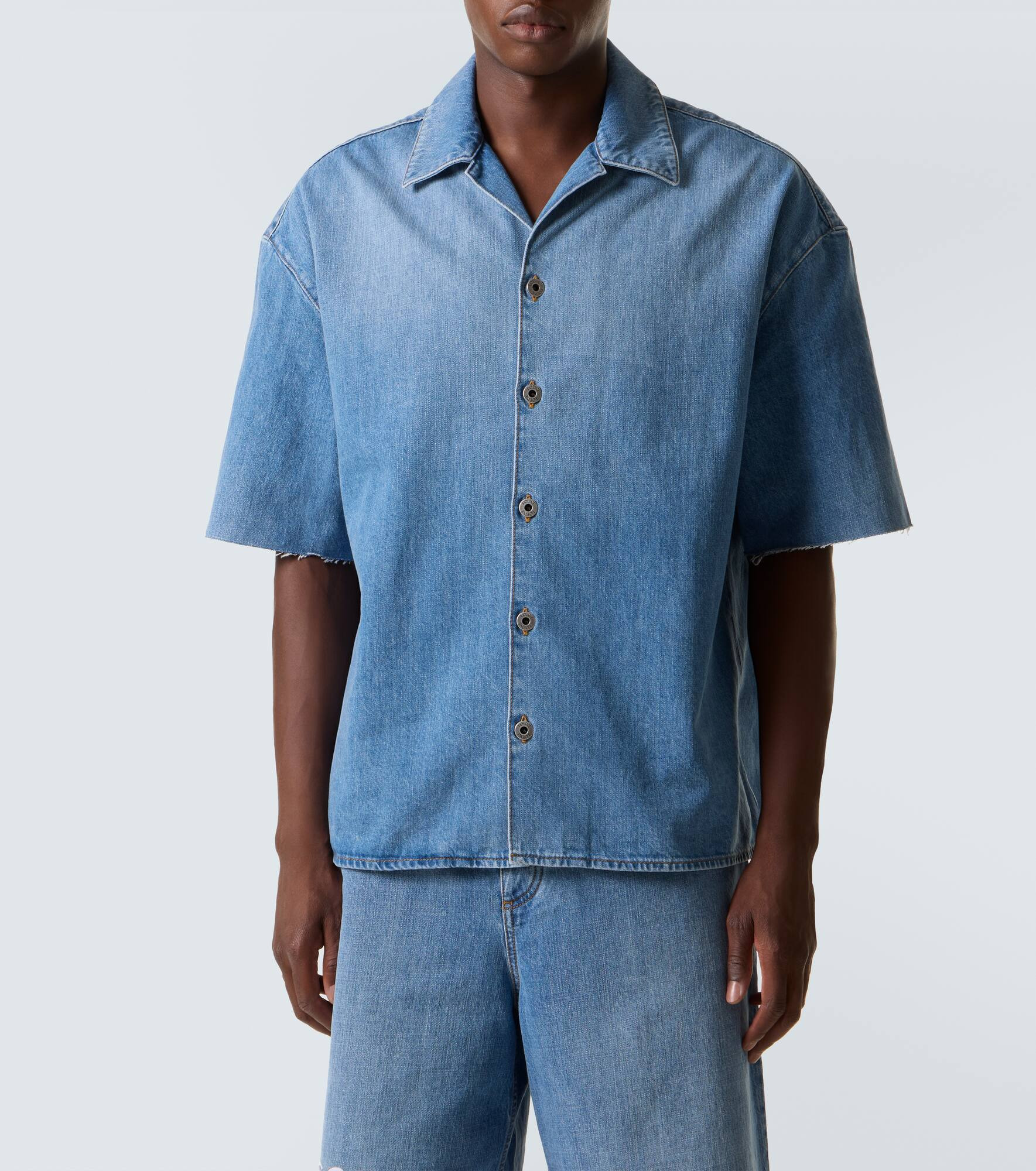 Anagram denim bowling shirt - 3