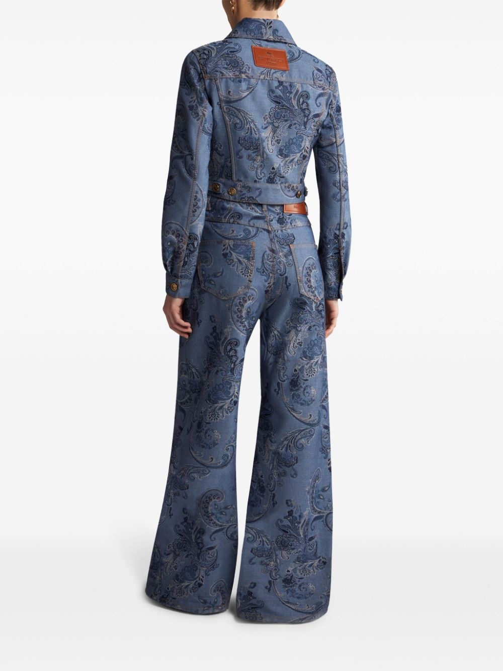 jacquard-print denim jacket - 4