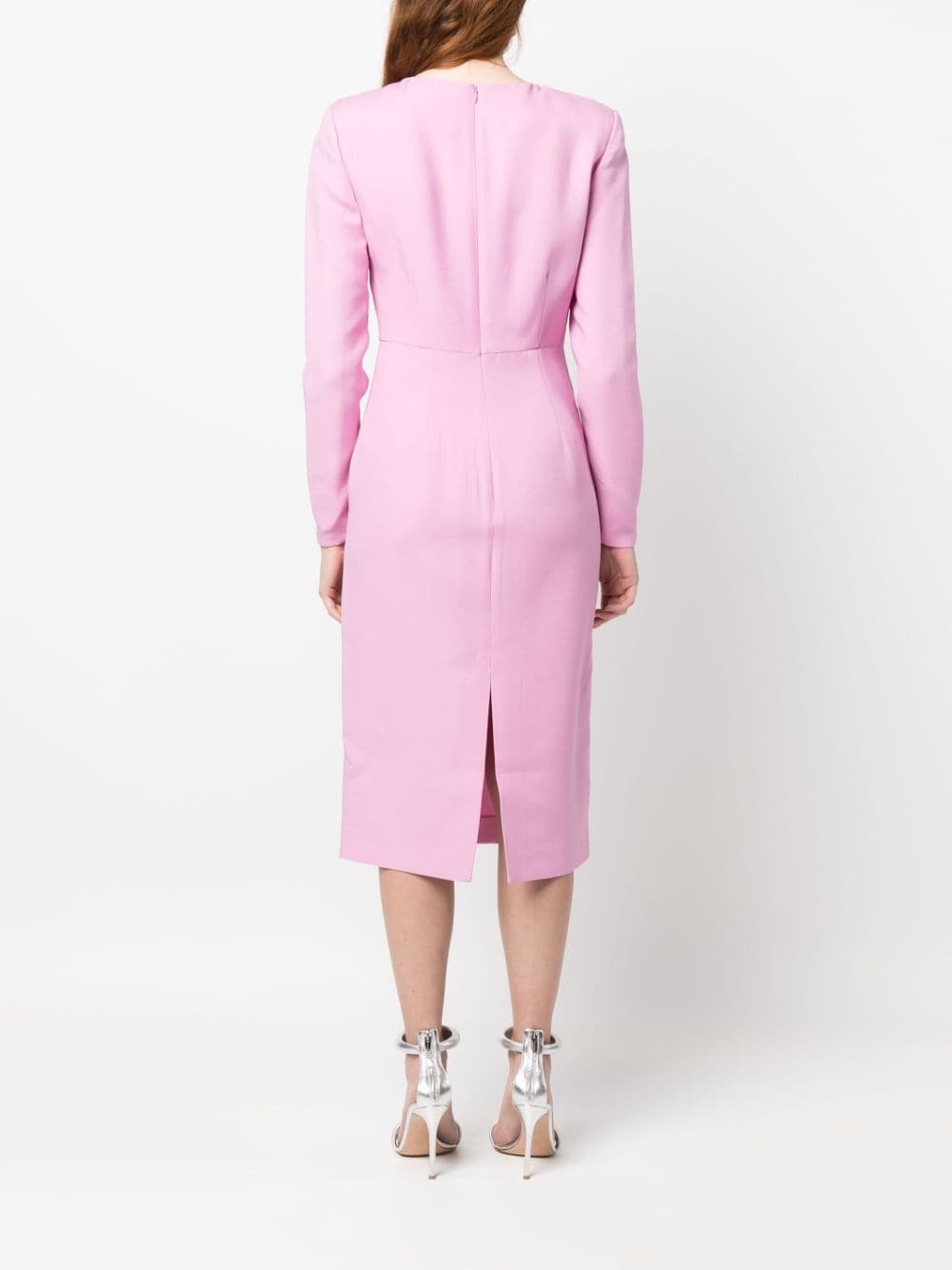 draped midi dress - 4