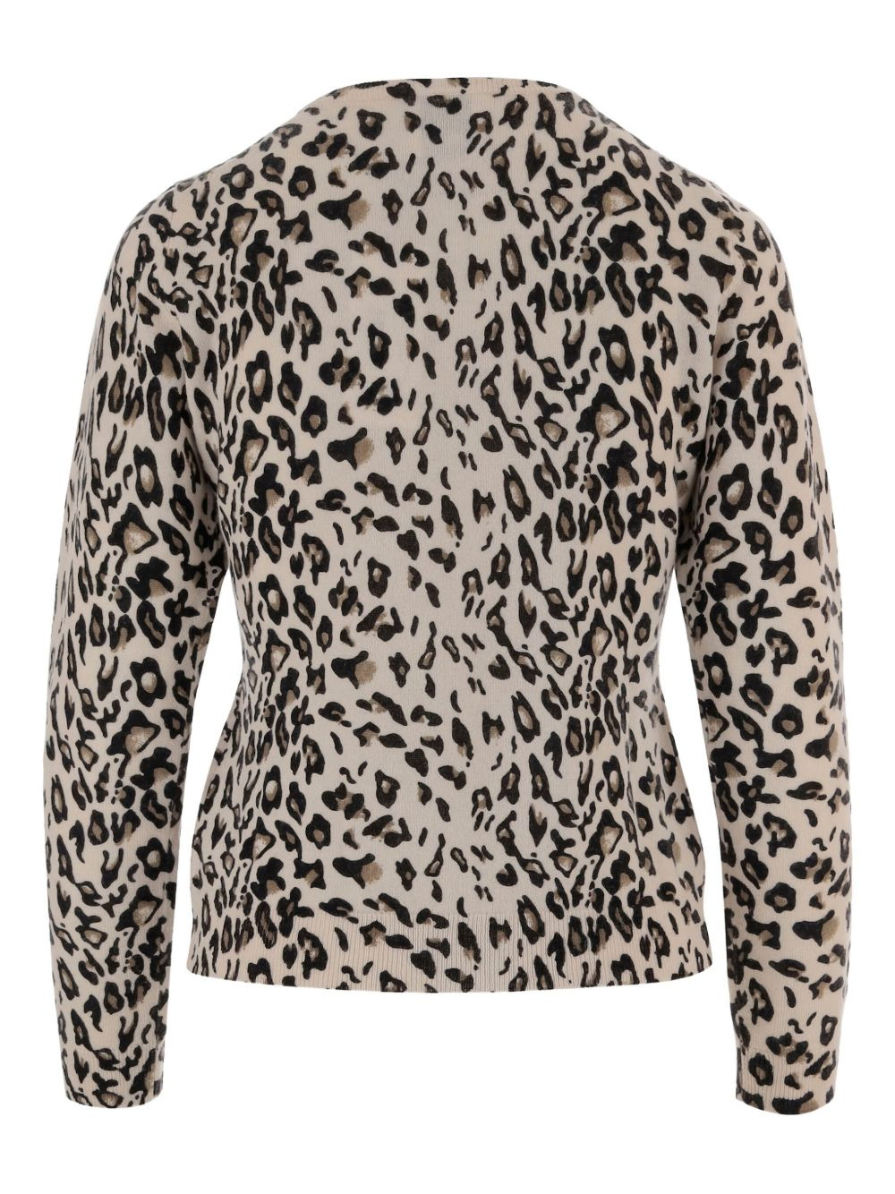 leopard-print crew-neck cardigan - 2