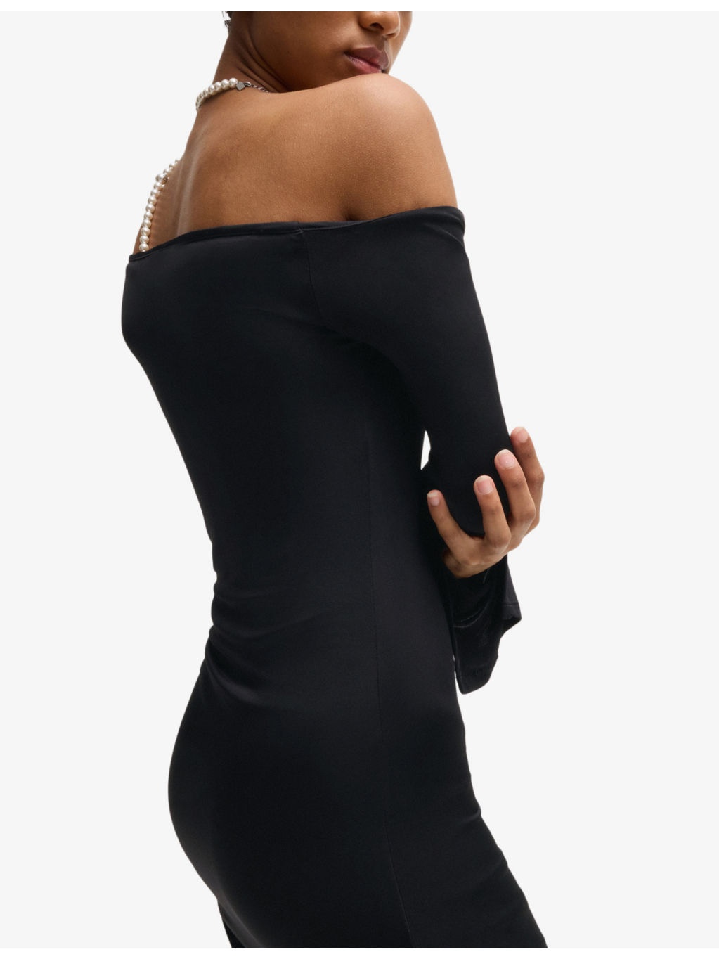 Long-sleeved split-hem stretch-jersey maxi dress - 6