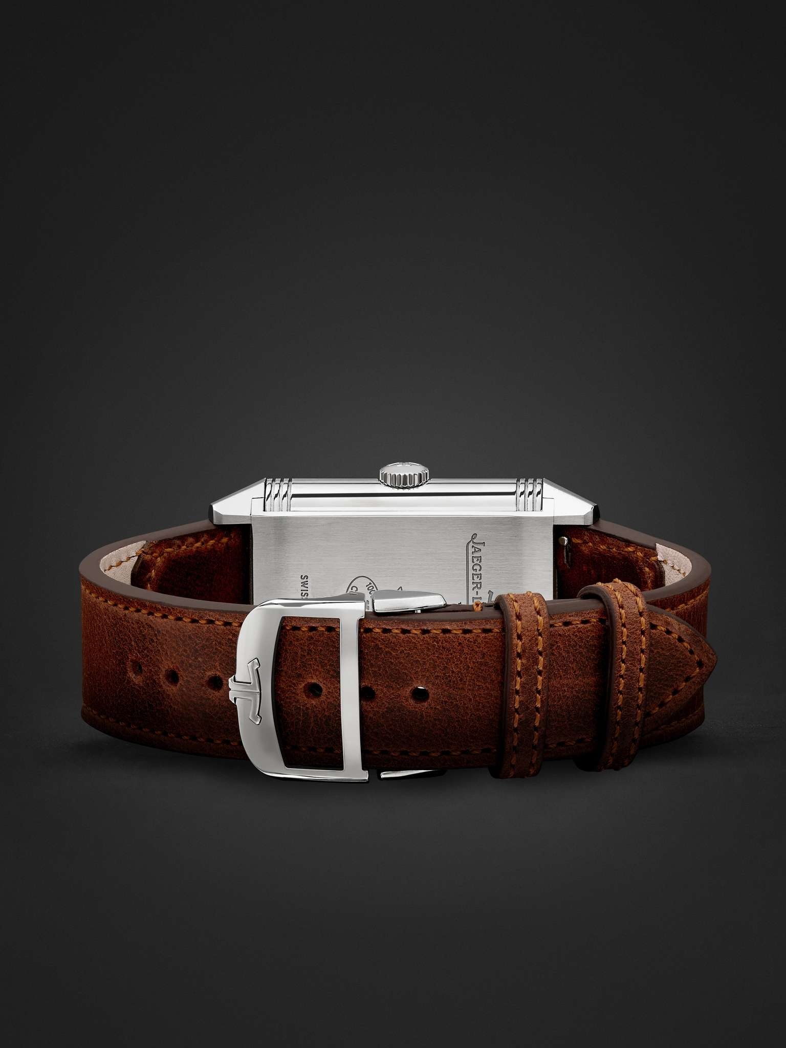 Reverso Classic Large 27mm Stainless Steel and Leather Watch - 7
