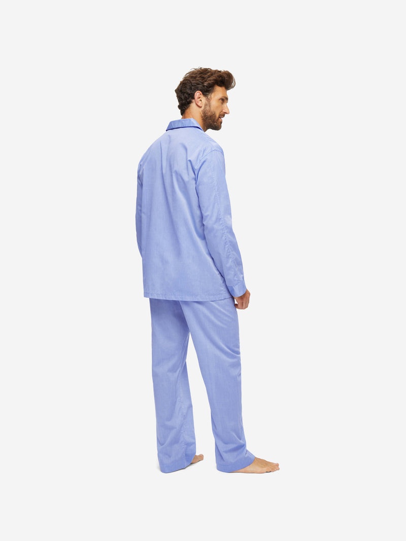 Men's Classic Fit Pyjamas Amalfi Cotton Batiste Blue - 4