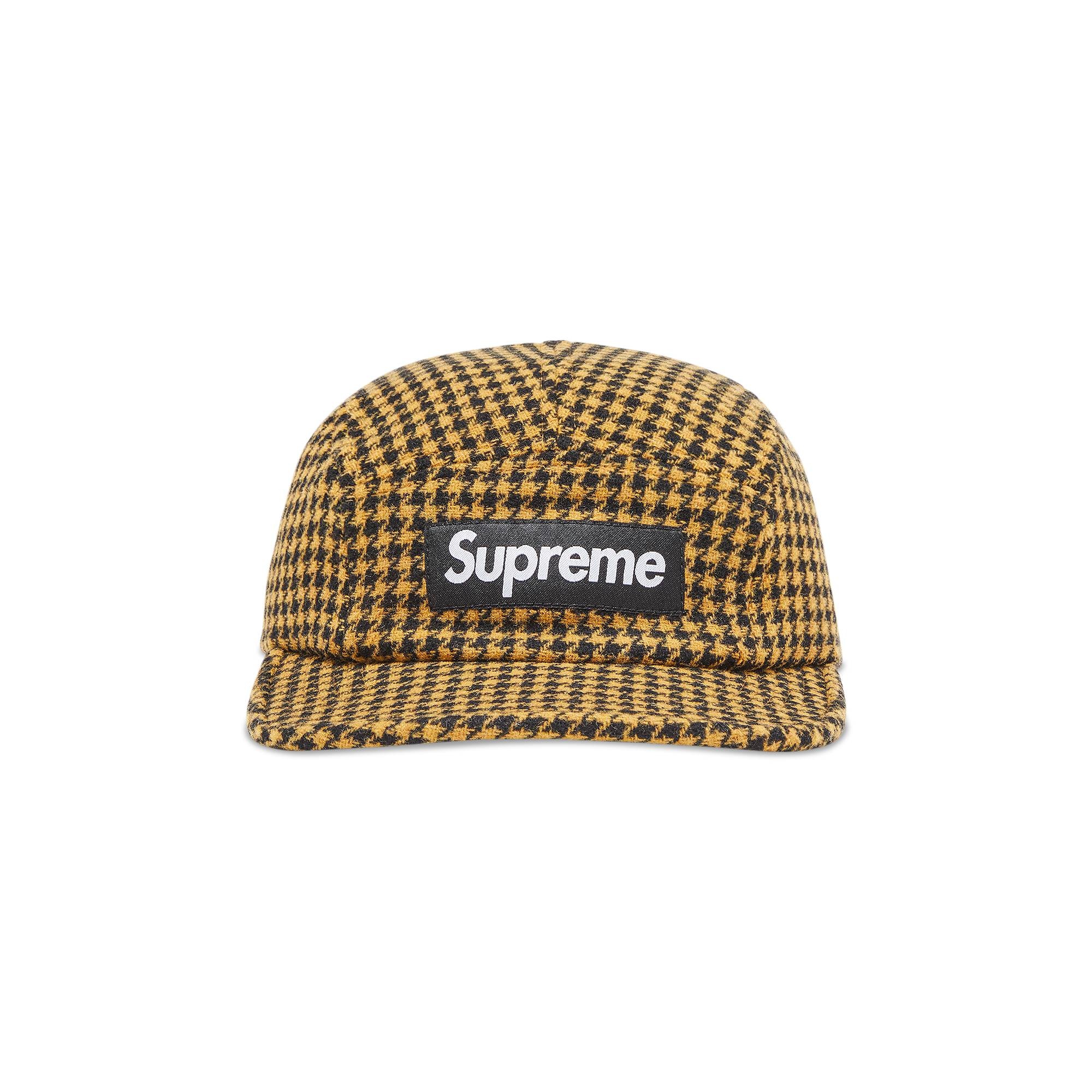 Supreme Houndstooth Wool Camp Cap 'Yellow'