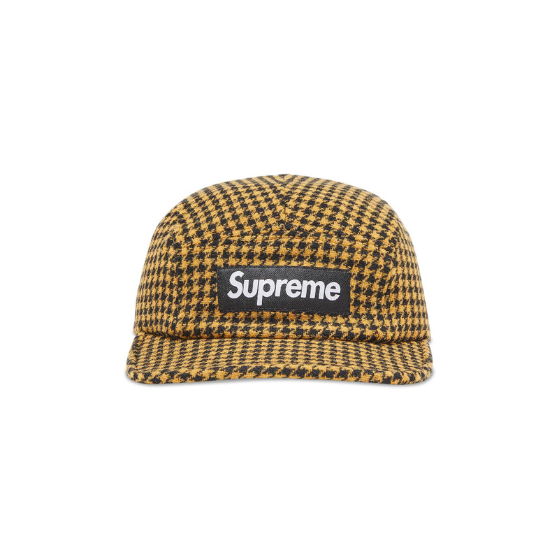 Supreme Houndstooth Wool Camp Cap 'Yellow' - 1