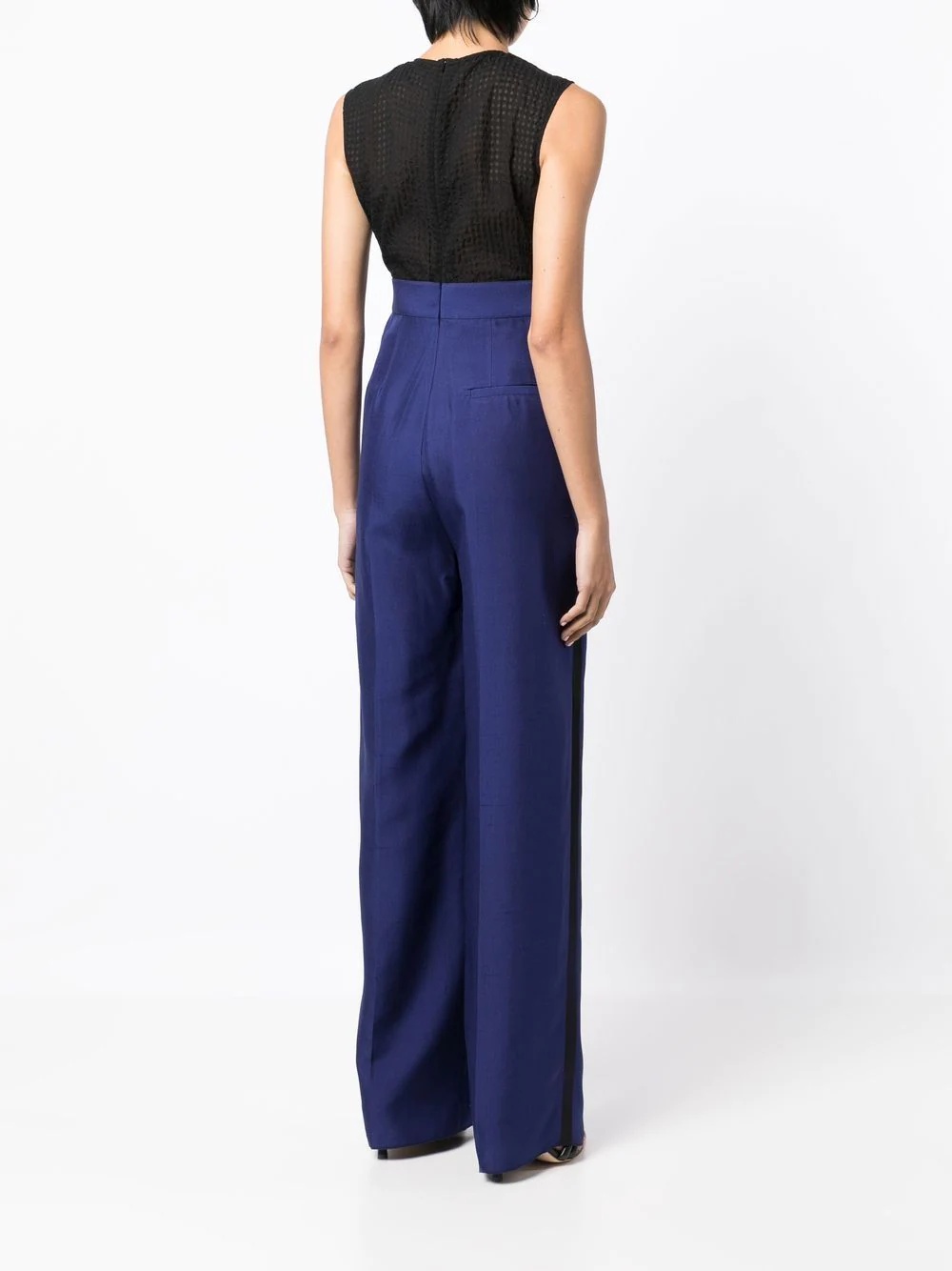 two-tone silk jumpsuit - 4