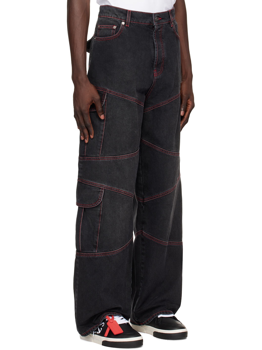 Black Script Samurai Straight Jeans - 2