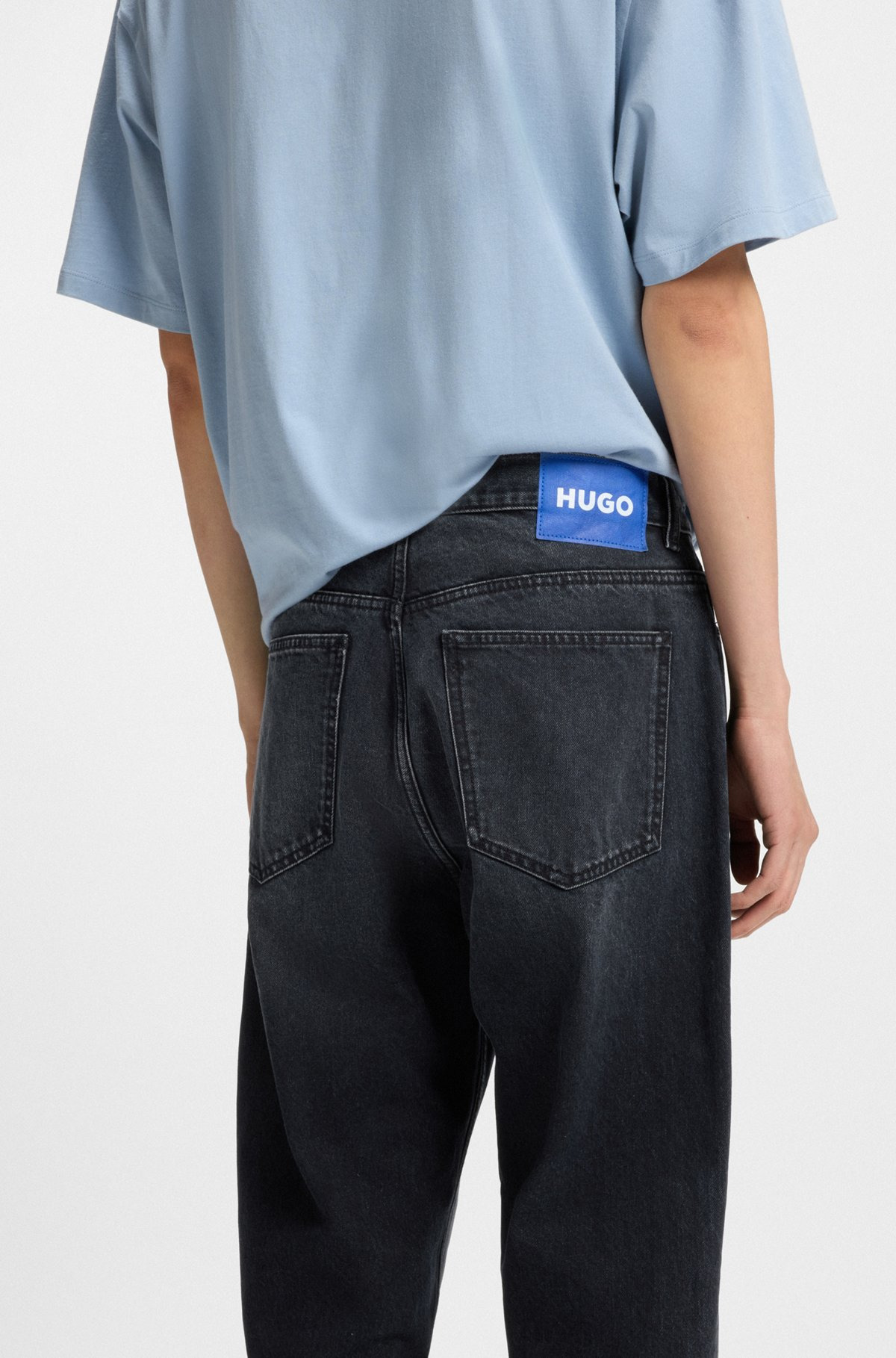 BAGGY-FIT JEANS IN BLUE-BLACK RIGID DENIM - 5