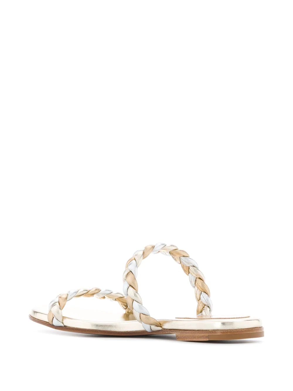 braided strap flat sandals  - 3