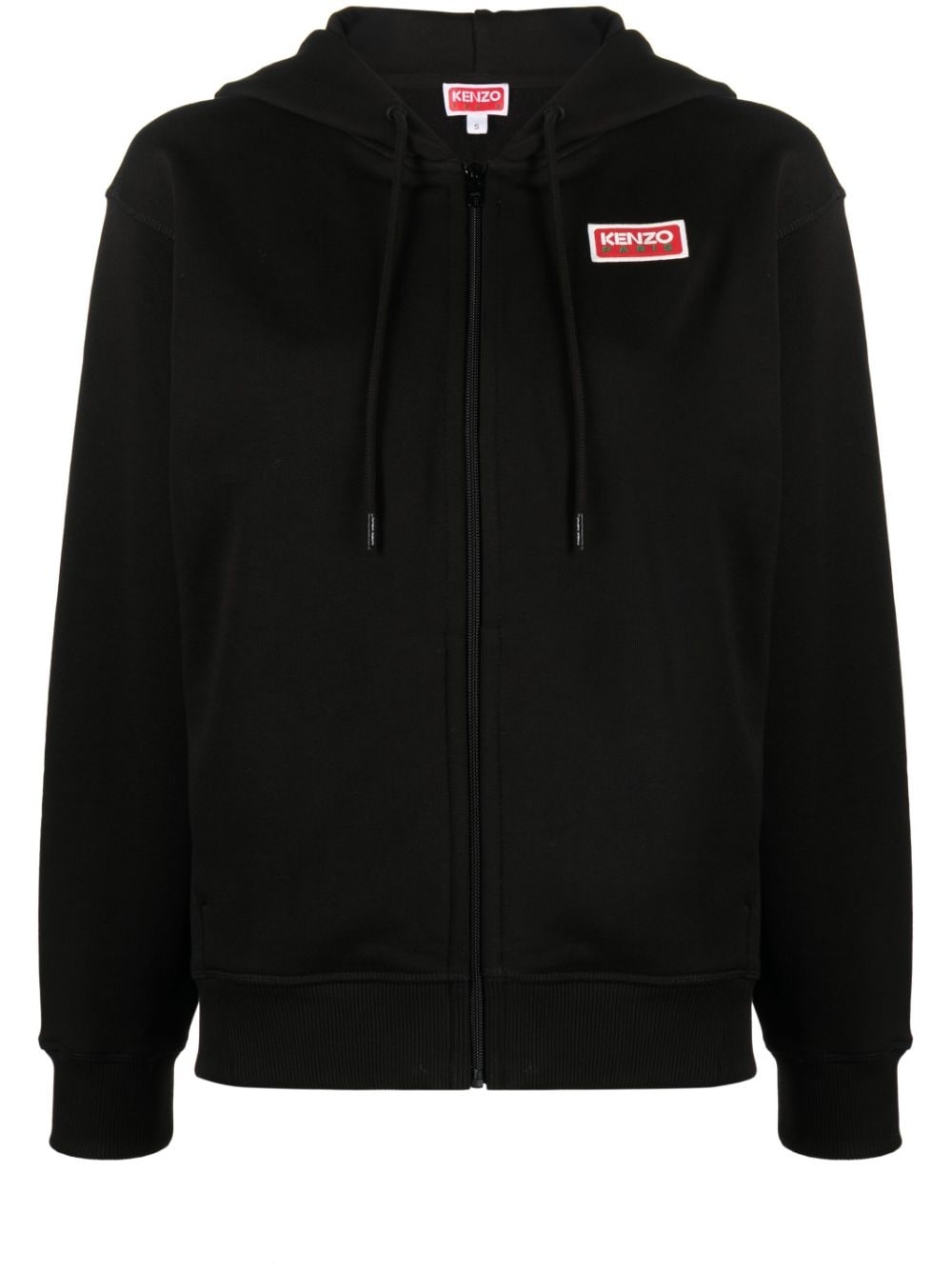 logo-print zip-front hoodie - 1