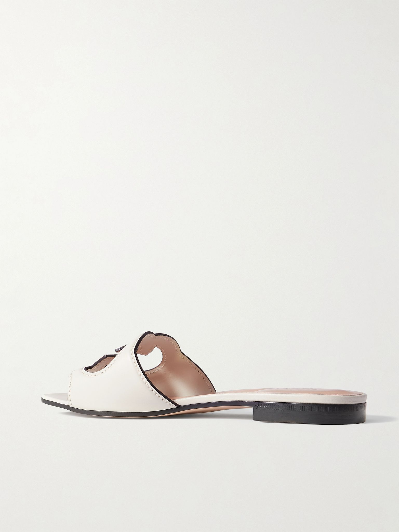 Cutout leather slides White - 3