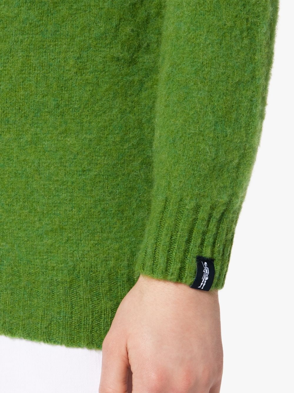 HUTCHINS GREEN WOOL CREW NECK SWEATER - 6