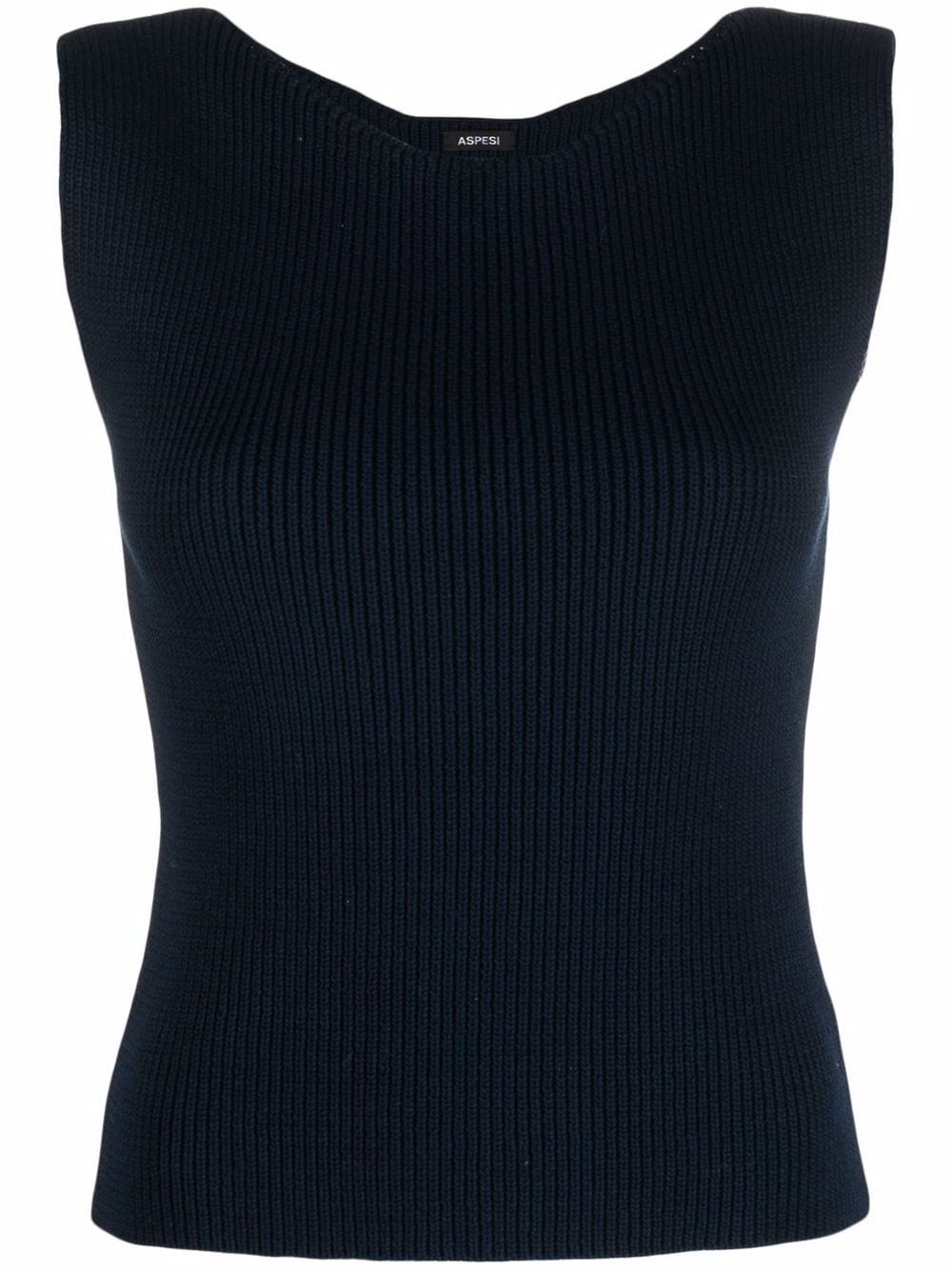 ribbed-knit vest top - 1