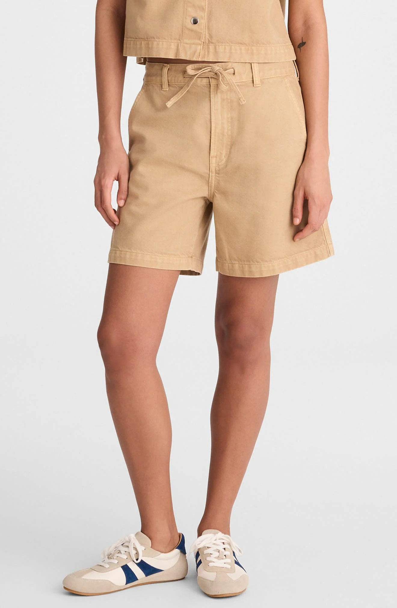 Madewell Drawstring Airy Denim Shorts in Fawn at Nordstrom - 1
