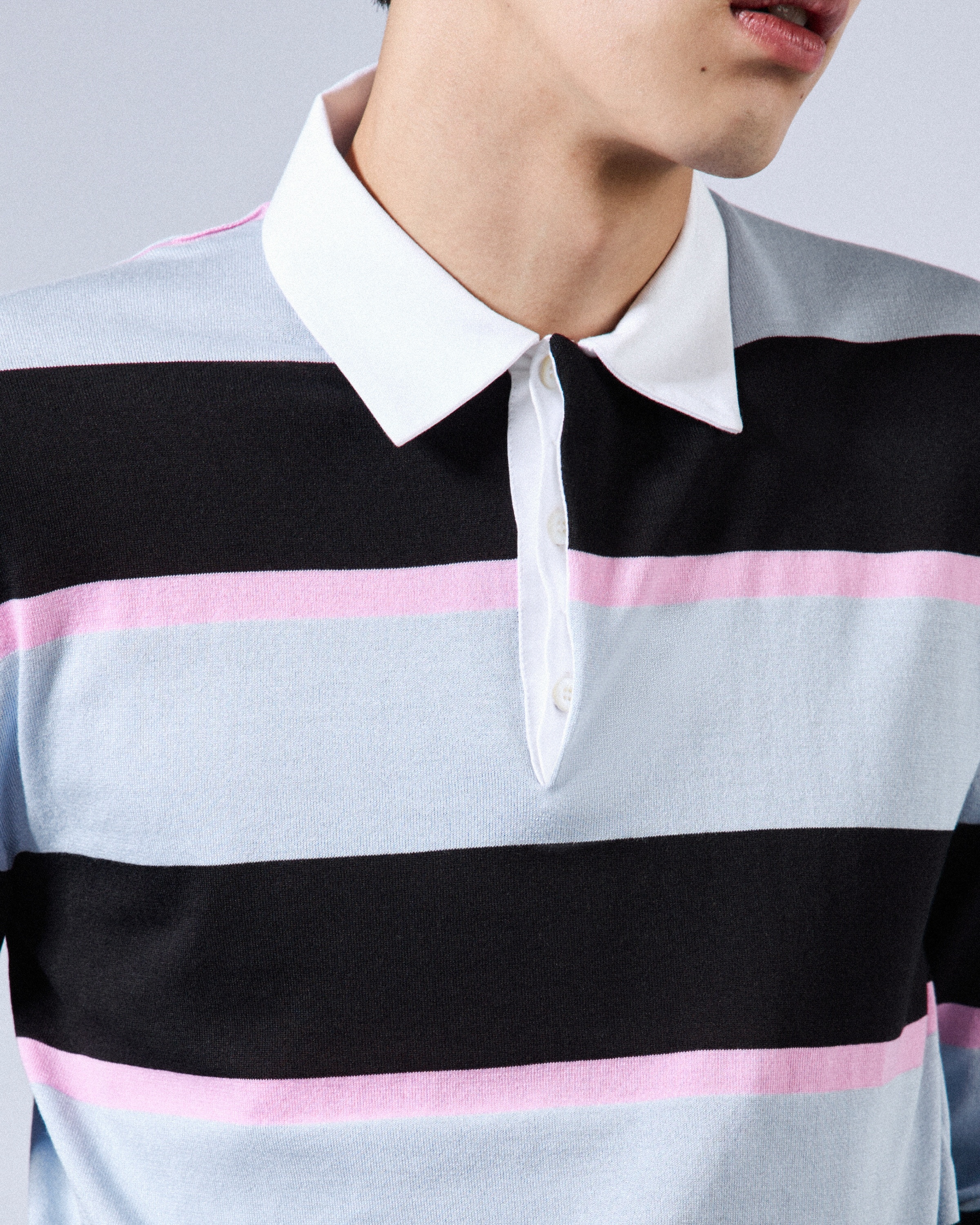 Striped silk and cotton polo shirt - 4