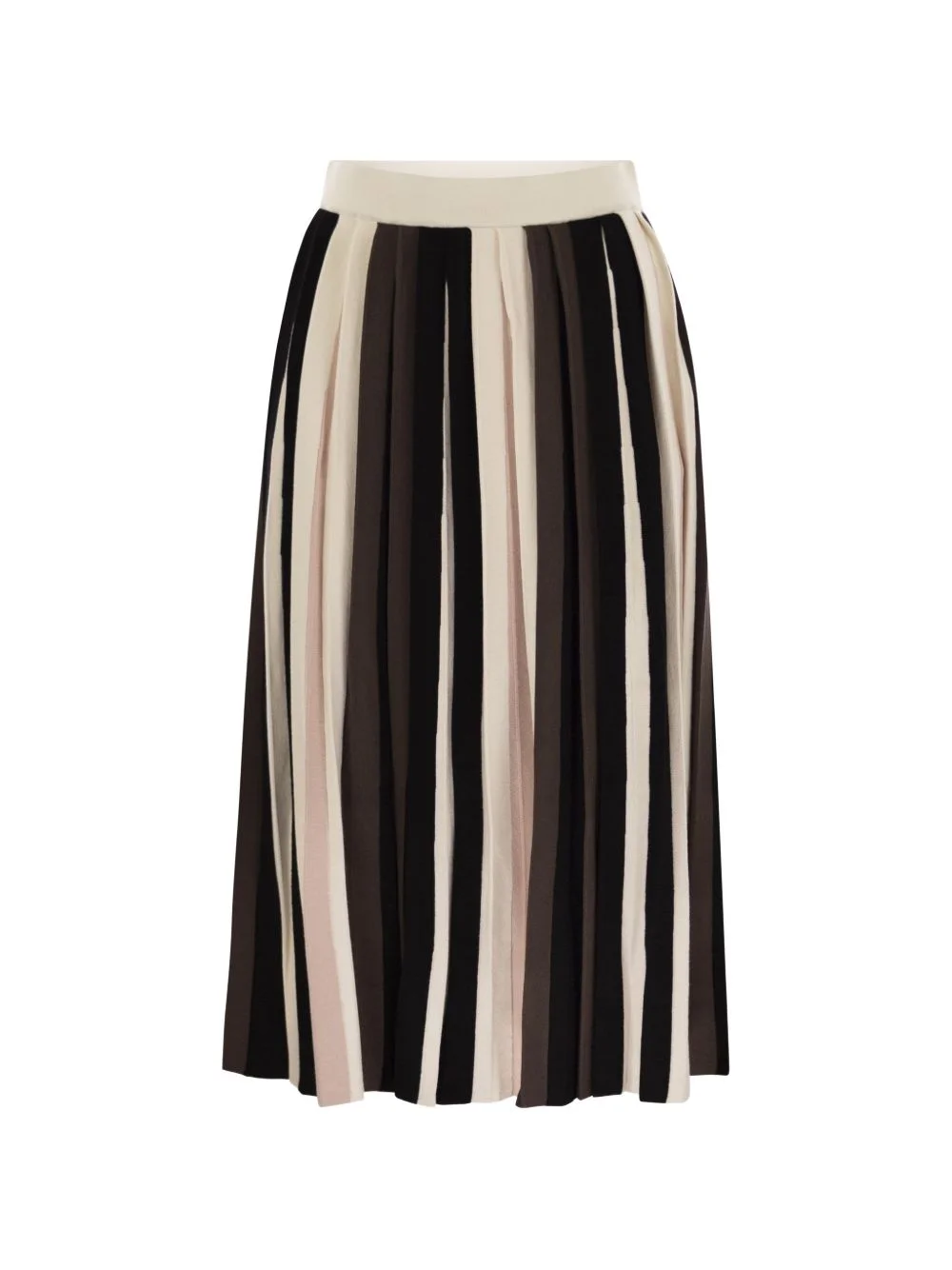 striped pleated midi skirt - 1