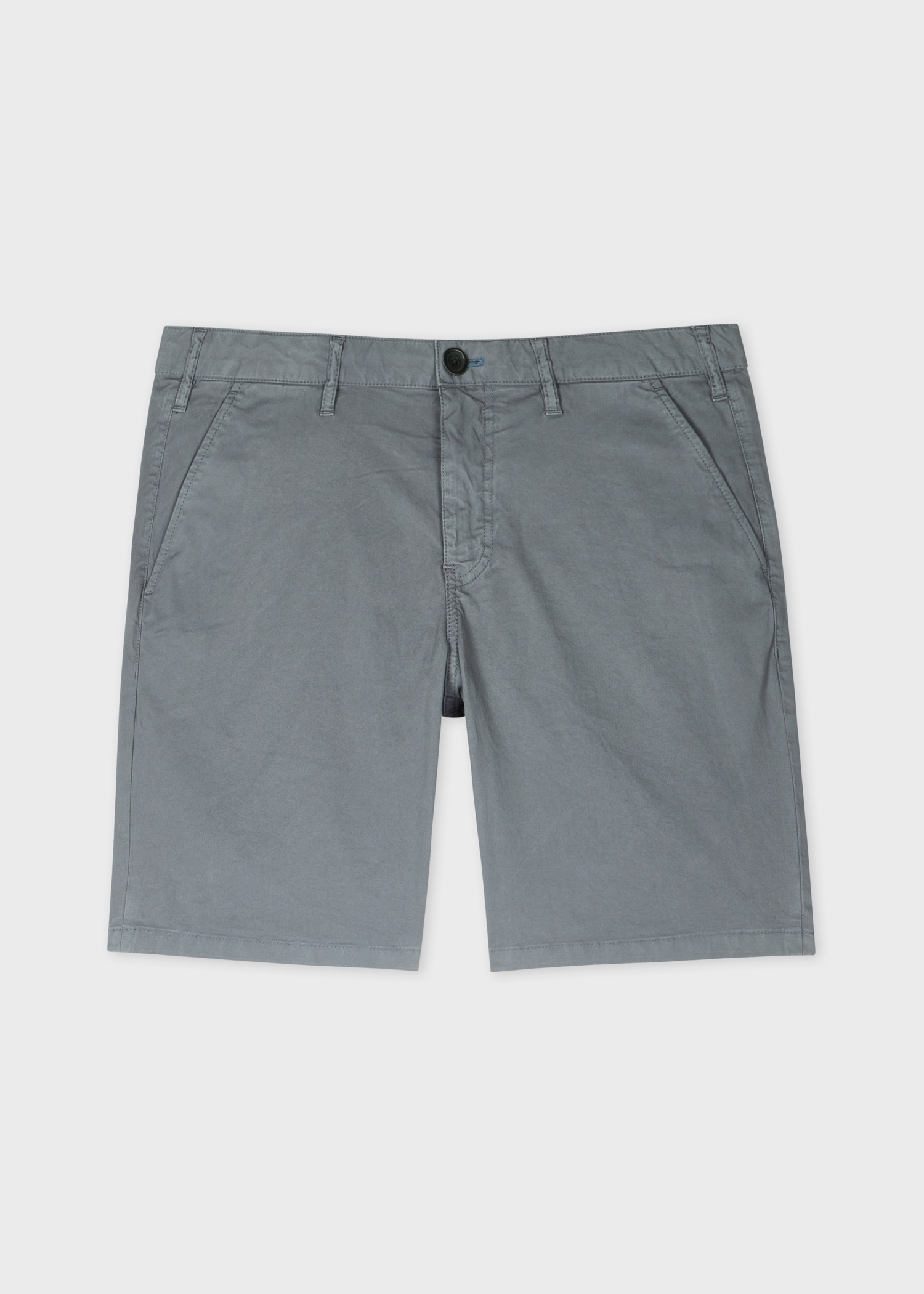 Stone Grey Cotton-Twill 'Broad Stripe Zebra' Shorts - 1