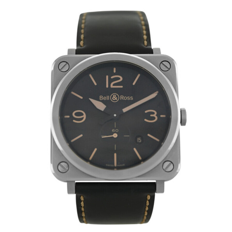 Bell And Ross - Pre-owned Bell and Ross Heritage Quartz Black Dial Men's Watch BRS-64-S BRS-HERI-ST/SCA - 1