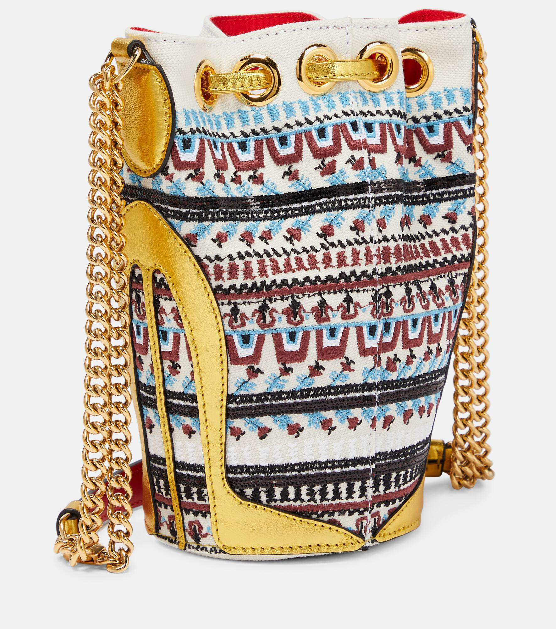 Loubiphore embroidered bucket bag - 4