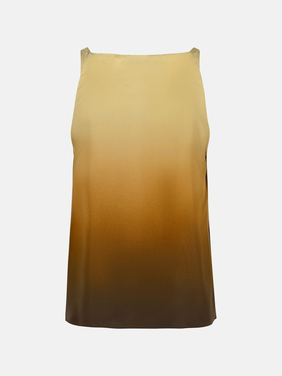 'ALCUNO' BEIGE GRADIENT SILK TOP - 3