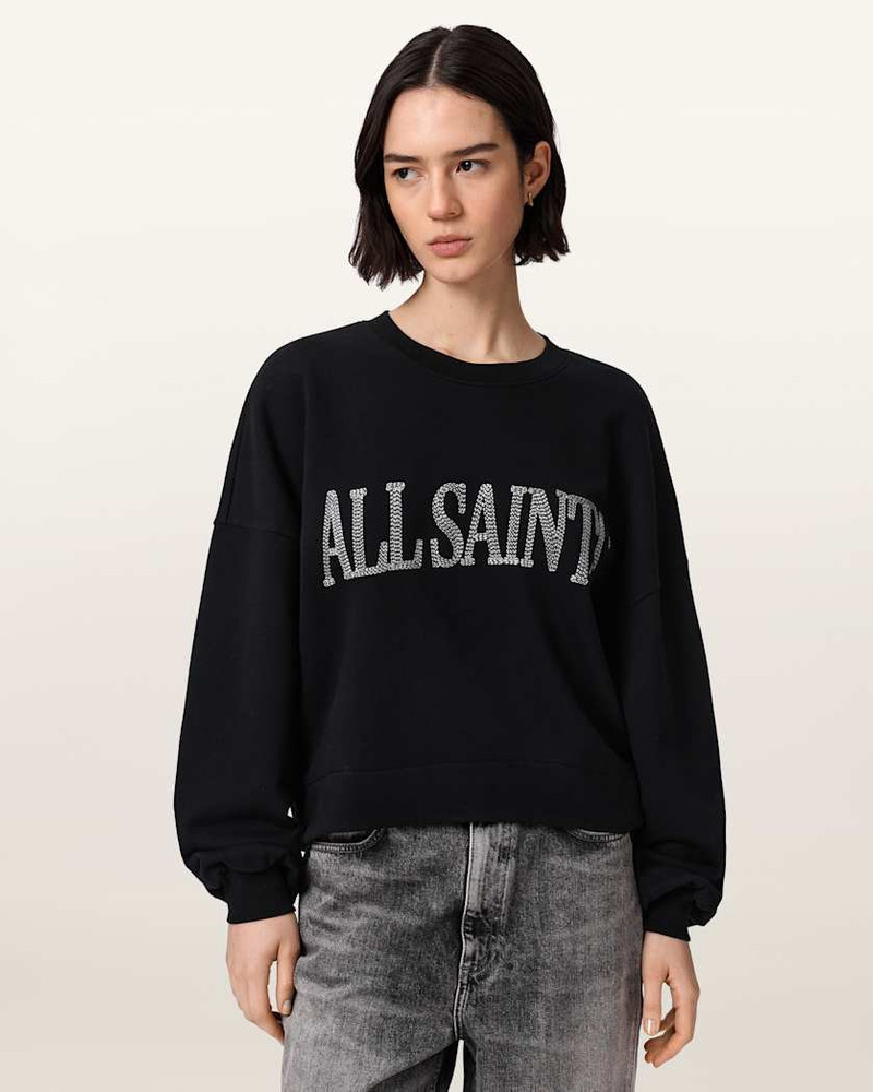 ALLSAINTS DASH LILA OVERSIZED EMBROIDERED SWEATSHIRT outlook