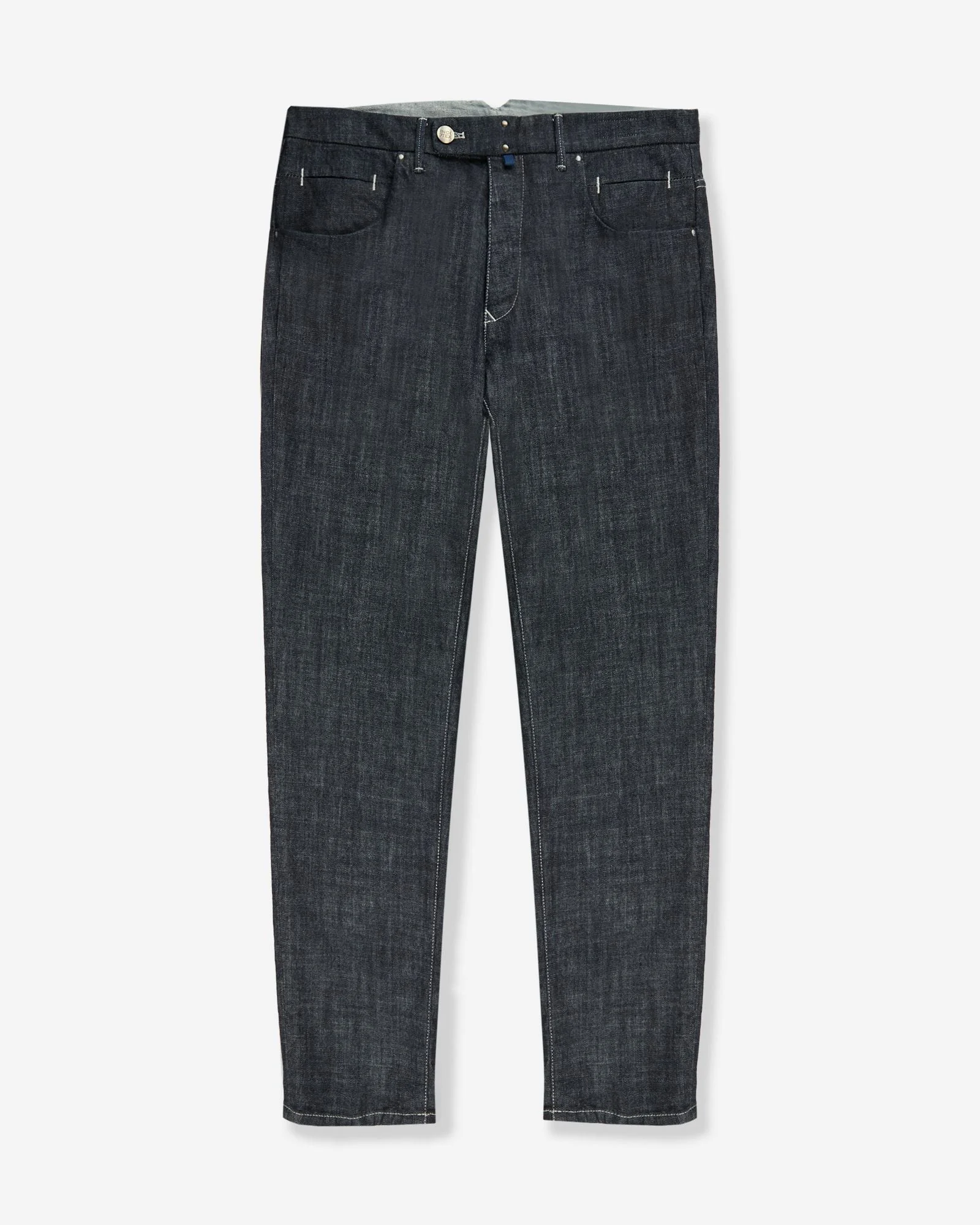 Slim fit tailored trousers made of stretch denim - 1
